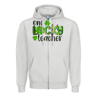 Dove Grey st. patrick's day one lucky teacher Zipper Hoodie - RanaPortraitStore