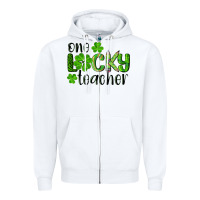 White st. patrick's day one lucky teacher Zipper Hoodie - RanaPortraitStore