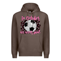 In October We Wear Pink Soccer Premium Hoodie | Teevron