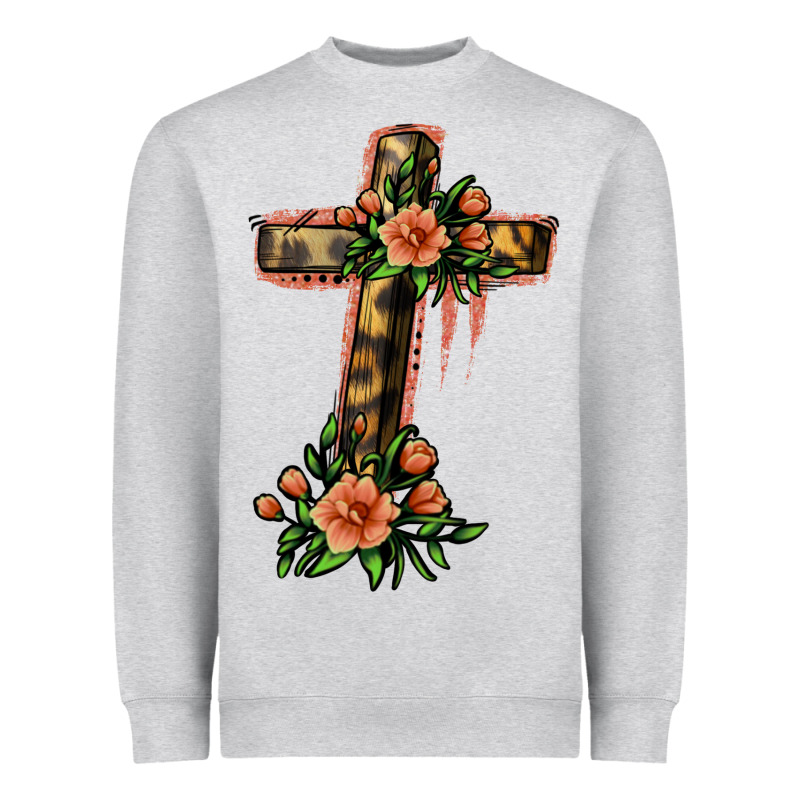 Flower Cross Heavyweight Sweatshirt by Jasminsmagicworld | Teevron