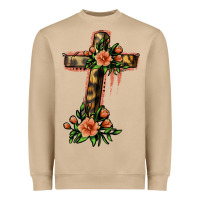 Mushroom Flower Cross Heavyweight Sweatshirt - Jasminsmagicworld