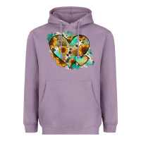 Lavender Leopard Sunflower Cowhide Glitter Heart Heavyweight Hoodie - Jasminsmagicworld