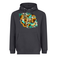 Smoke Leopard Sunflower Cowhide Glitter Heart Heavyweight Hoodie - Jasminsmagicworld