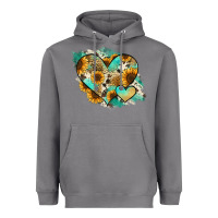 Storm Leopard Sunflower Cowhide Glitter Heart Heavyweight Hoodie - Jasminsmagicworld