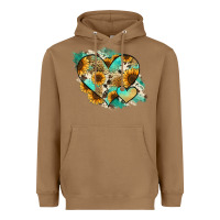 Toasted Coconut Leopard Sunflower Cowhide Glitter Heart Heavyweight Hoodie - Jasminsmagicworld