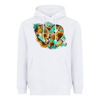 White Leopard Sunflower Cowhide Glitter Heart Heavyweight Hoodie - Jasminsmagicworld