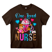 Chocolate Brown One Loved Nurse Valentines Day Frappe Coffee Heavy Core Tee - FaDigitalArtStudio