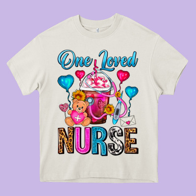 One Loved Nurse Valentines Day Frappe Coffee Heavy Core Tee Designed By Fadigitalartstudio