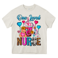 Cream One Loved Nurse Valentines Day Frappe Coffee Heavy Core Tee - FaDigitalArtStudio
