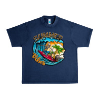 Navy Summer Vibes Urban Heavy Tee - CowhideDigitalArt