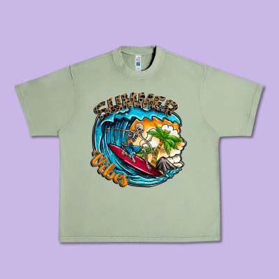 Summer Vibes Urban Heavy Tee Designed By Cowhidedigitalart