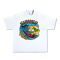 White Summer Vibes Urban Heavy Tee - CowhideDigitalArt