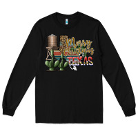 Black merry christmas texas Long Sleeve Tee - SublimationCraftShop