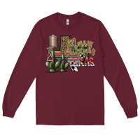 Burgundy merry christmas texas Long Sleeve Tee - SublimationCraftShop