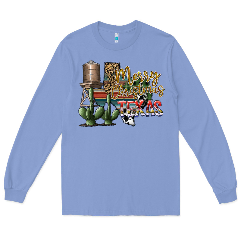 Merry Christmas Texas Long Sleeve Tee by SublimationCraftShop | Teevron