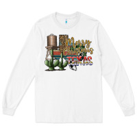 White merry christmas texas Long Sleeve Tee - SublimationCraftShop