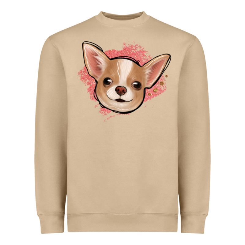 Chihuahua Pink Glitter Heavyweight Sweatshirt by Jasminsmagicworld | Teevron