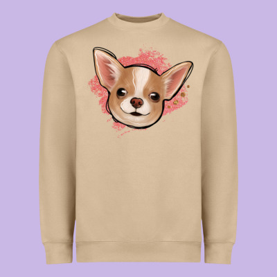 Chihuahua Pink Glitter Heavyweight Sweatshirt Designed By Jasminsmagicworld