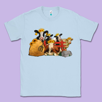 Cows With Sunflower Headbands Classic Tee Designed By Jasminsmagicworld