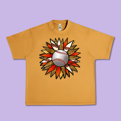 Baseball Sunflower Urban Heavy Tee Designed By Jasminsmagicworld