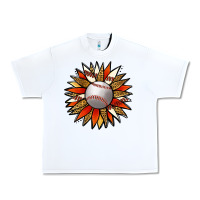White Baseball Sunflower Urban Heavy Tee - Jasminsmagicworld