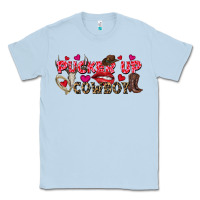 Dusty Blue Pucker Up Cowboy Valentine's Day Classic Tee - FaDigitalArtStudio