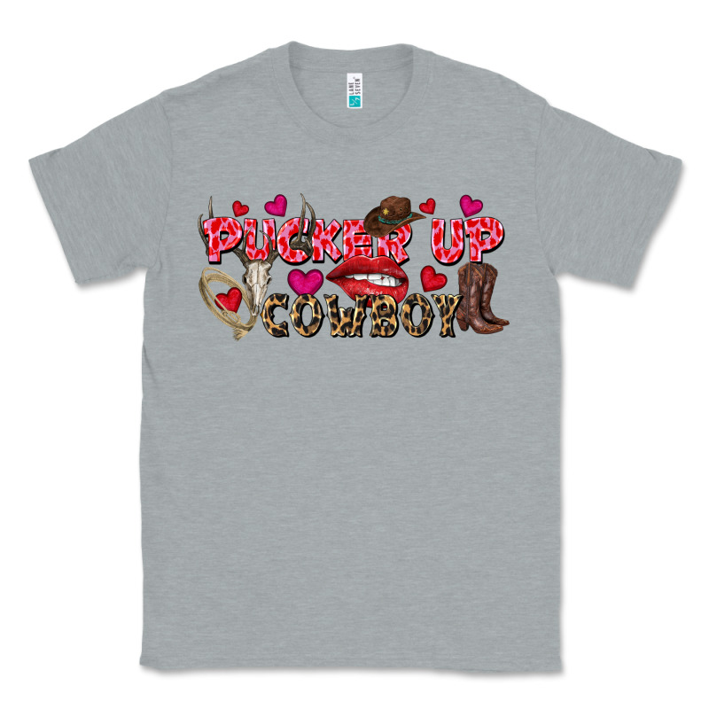 Pucker Up Cowboy Valentine's Day Classic Tee by FaDigitalArtStudio | Teevron