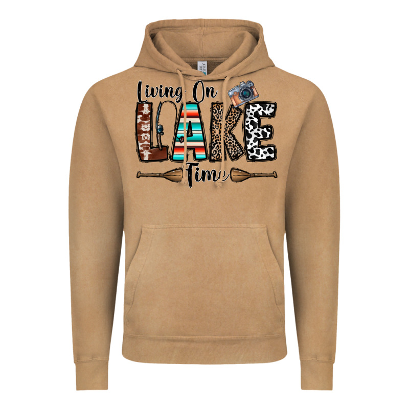 Living On Lake Time Vintage Hoodie by CowhideDigitalArt | Teevron