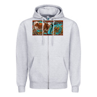 Heather Grey texas longhorn with aztec tiger and  leopard Zipper Hoodie - RanaPortraitStore