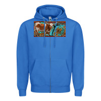 True Royal texas longhorn with aztec tiger and  leopard Zipper Hoodie - RanaPortraitStore