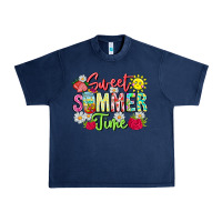 Navy Sweet Summer Time Urban Heavy Tee - CowhideDigitalArt