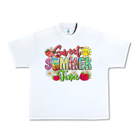 White Sweet Summer Time Urban Heavy Tee - CowhideDigitalArt