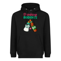 Black Drinking Buddies Heavyweight Hoodie - Jasminsmagicworld