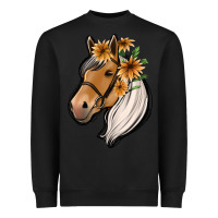 Black floral horse Heavyweight Sweatshirt - Jasminsmagicworld