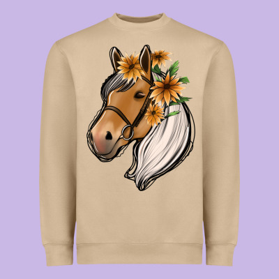 Floral Horse Heavyweight Sweatshirt Designed By Jasminsmagicworld