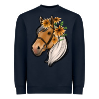 Navy floral horse Heavyweight Sweatshirt - Jasminsmagicworld