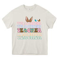 Cream Easter bunny Teacher Heavy Core Tee - OliviaCreatesArt