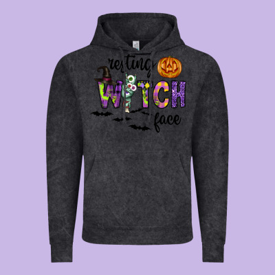 Resting Witch Face Vintage Hoodie Designed By Cowhidedigitalart