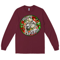 Burgundy christmas lincoln sheep Long Sleeve Tee - LillyAllenDesigns