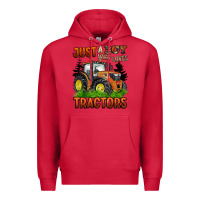 Cardinal just a boy who loves tractors Premium Hoodie - BarkalooDesign