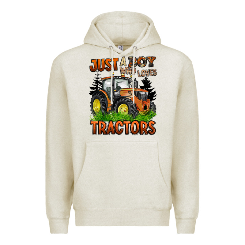 Just A Boy Who Loves Tractors Premium Hoodie by BarkalooDesign | Teevron
