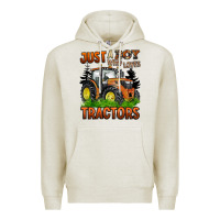 Oatmeal Heather just a boy who loves tractors Premium Hoodie - BarkalooDesign