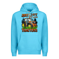 Ocean Blue just a boy who loves tractors Premium Hoodie - BarkalooDesign