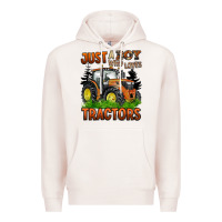 Pale Pink just a boy who loves tractors Premium Hoodie - BarkalooDesign