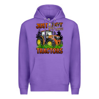 Purple just a boy who loves tractors Premium Hoodie - BarkalooDesign