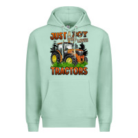 Seafoam just a boy who loves tractors Premium Hoodie - BarkalooDesign