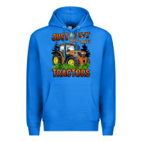 True Royal just a boy who loves tractors Premium Hoodie - BarkalooDesign