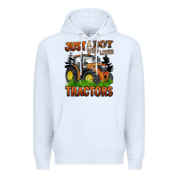 White just a boy who loves tractors Premium Hoodie - BarkalooDesign