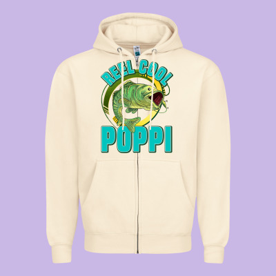 Reel Cool Poppi Zipper Hoodie Designed By Jasminsmagicworld