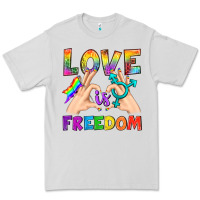 Dove Grey Love Is Freedom Premium Tee - BundleAndBundleShop